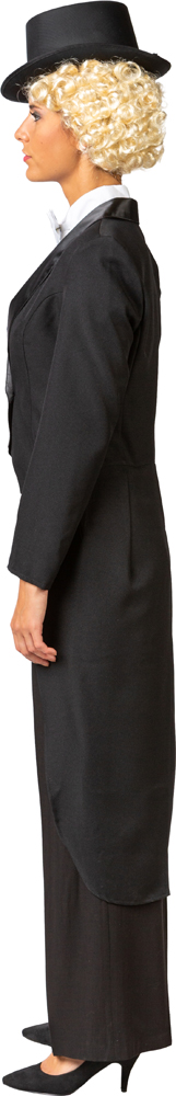 Damenfrack mit Satin-Schalkragen, schwarz