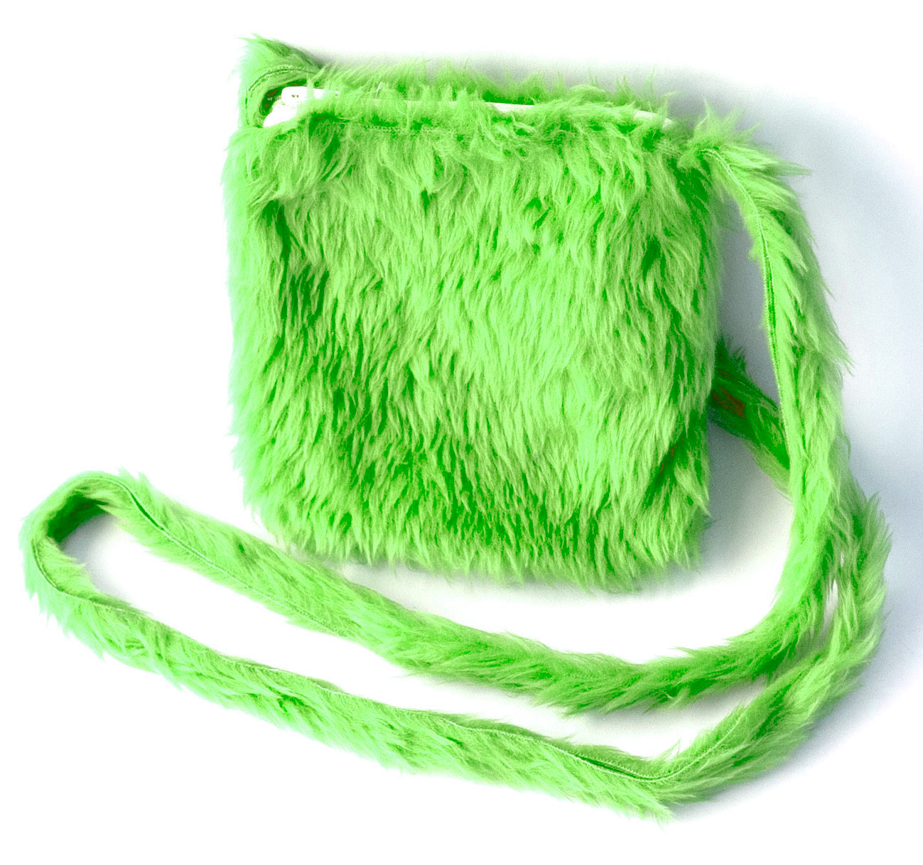 Plüschtasche, neon-grün