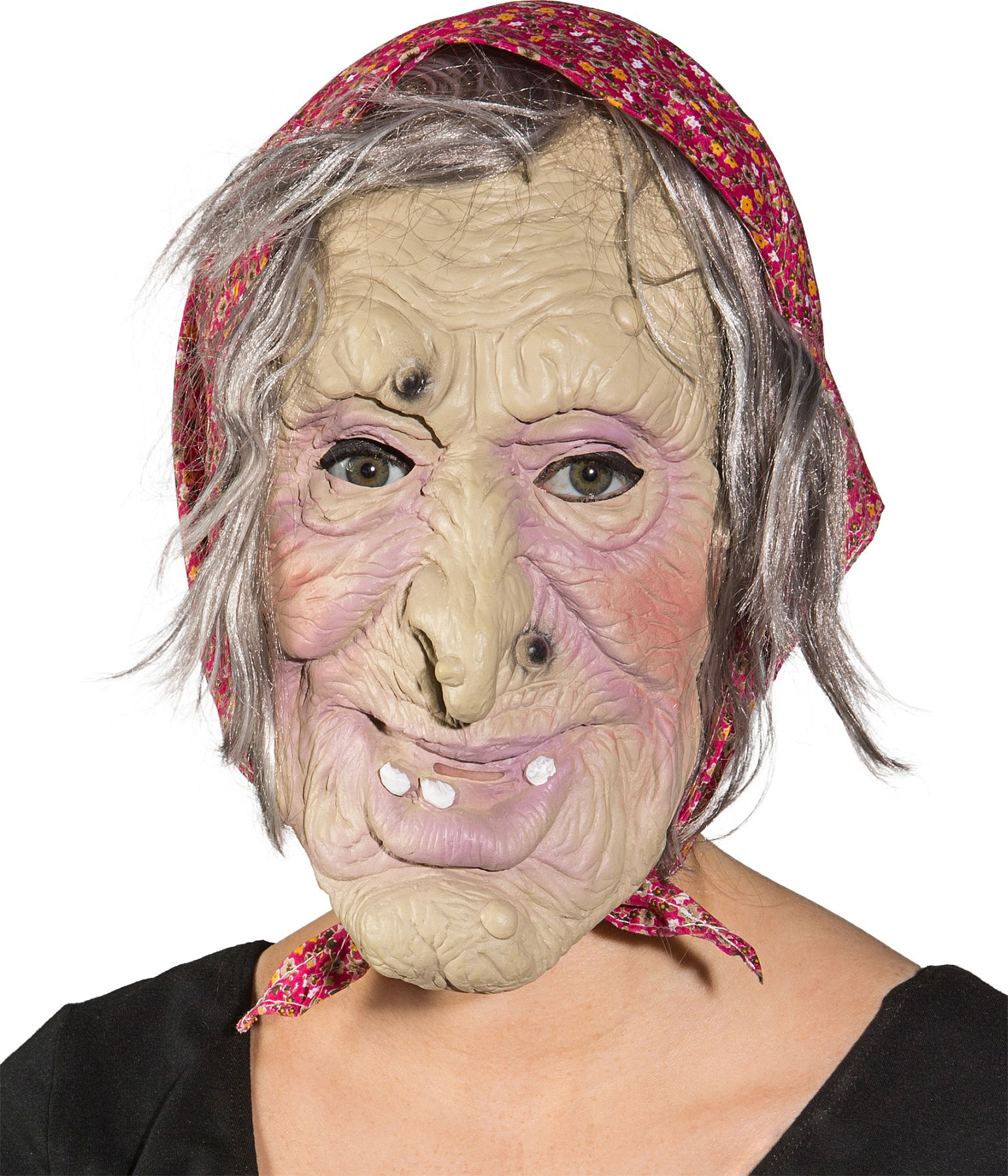 Witch-Mask with headscarf and hair
