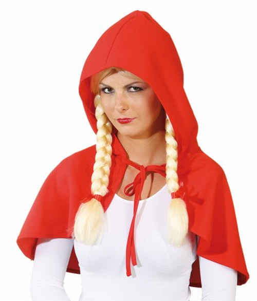 Hooded cape, red