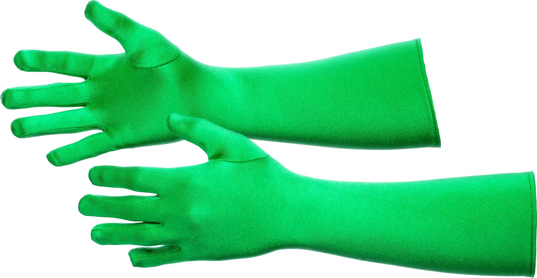 Satin gloves, green
