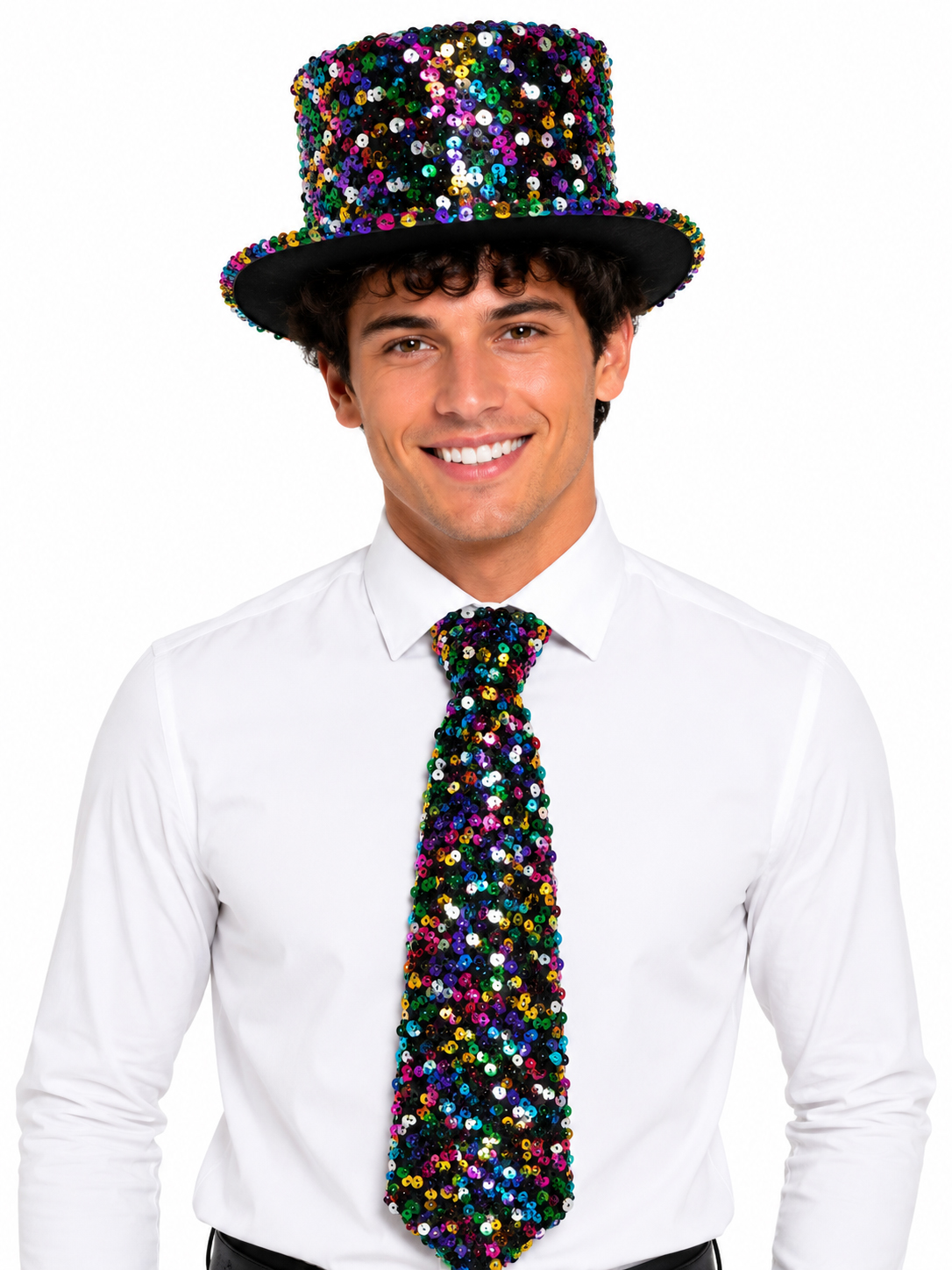Premium sequinned tie, colourful