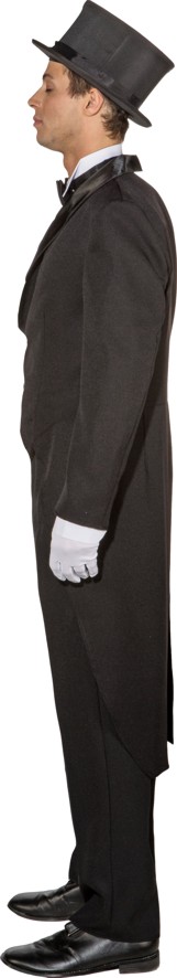 Fraque queue de pie de spéctacle pour hommes avec col châle en satin, noir