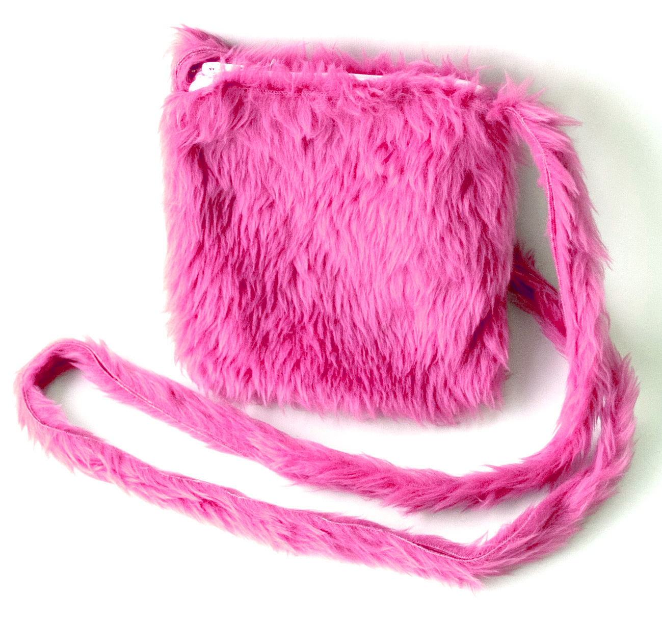 Plüschtasche, neon-pink