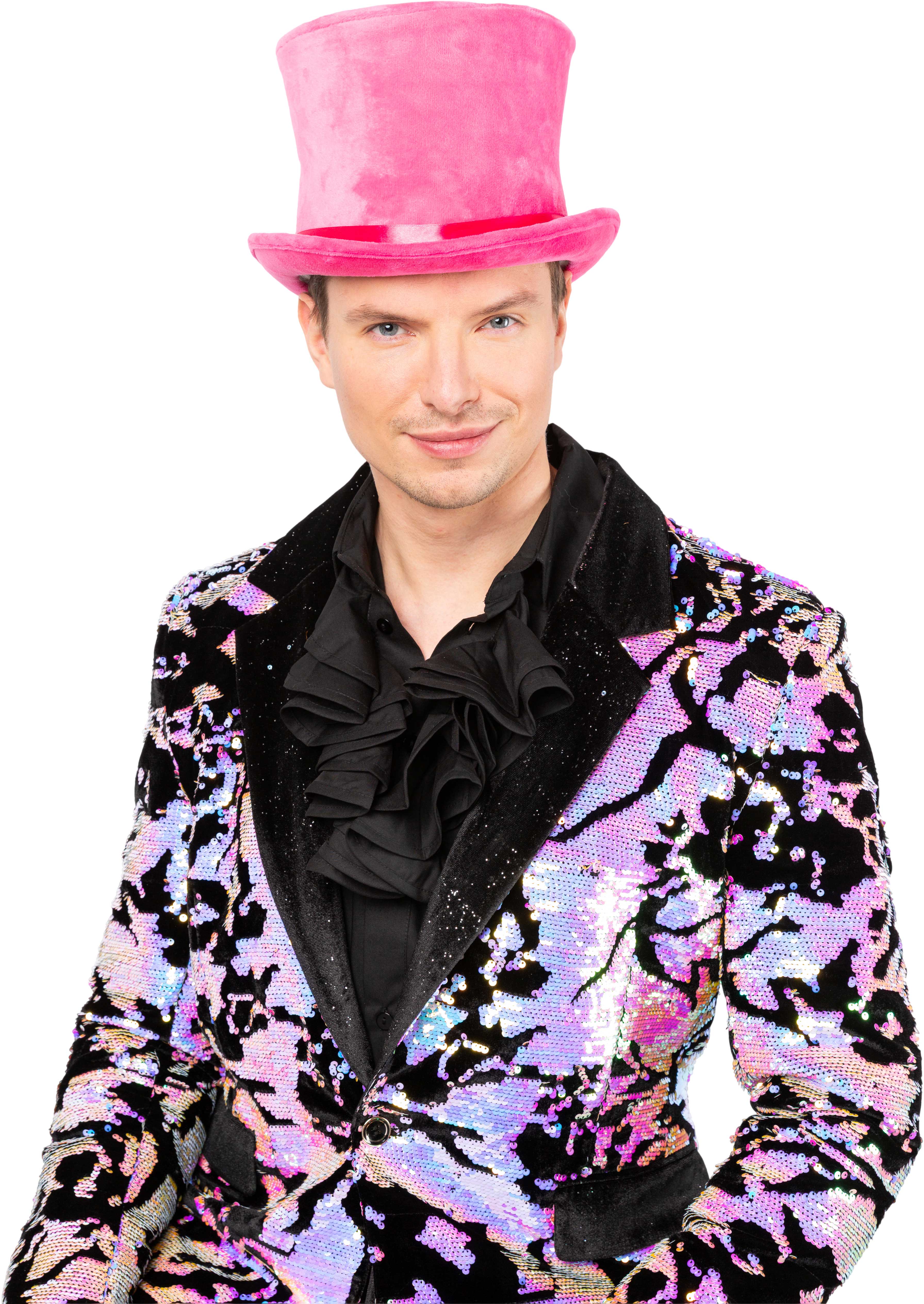 Zylinder Samt hoch, pink