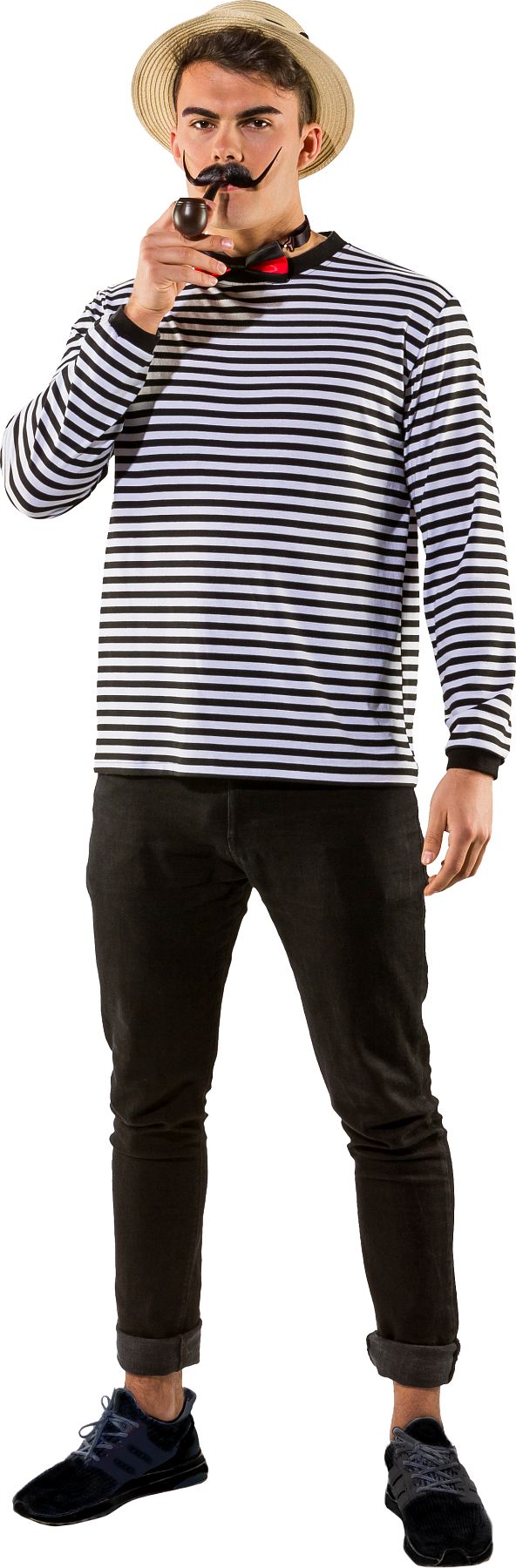 Striped sweater black-white