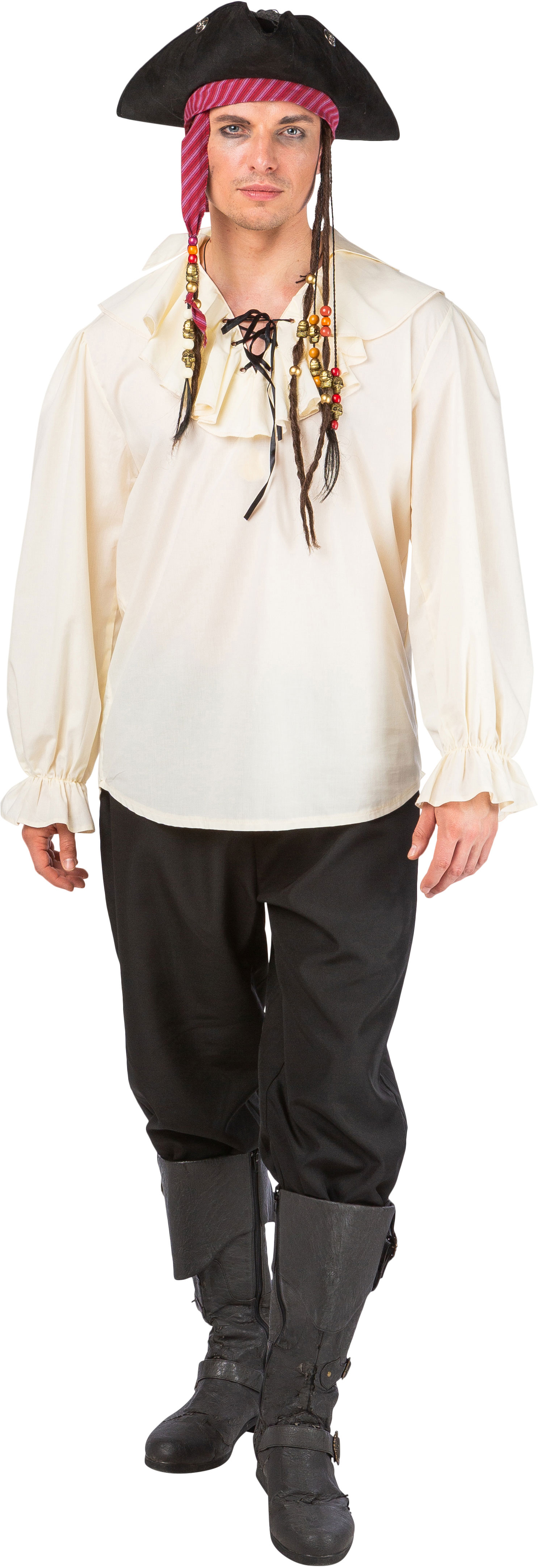 Blouse de pirate, blanc crème