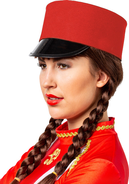 Chapeau d'uniforme avec visière, rouge