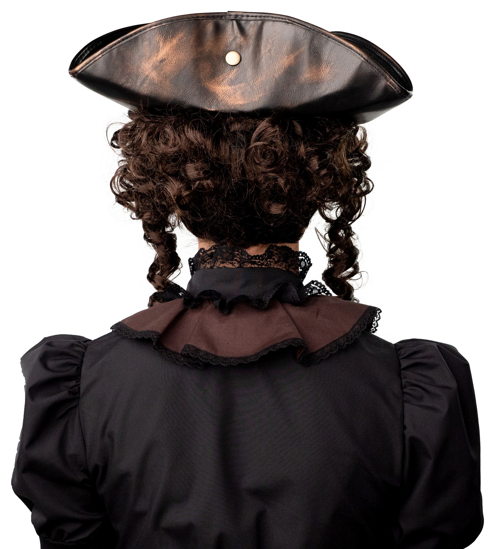 Tricorn hat leather look, bronze