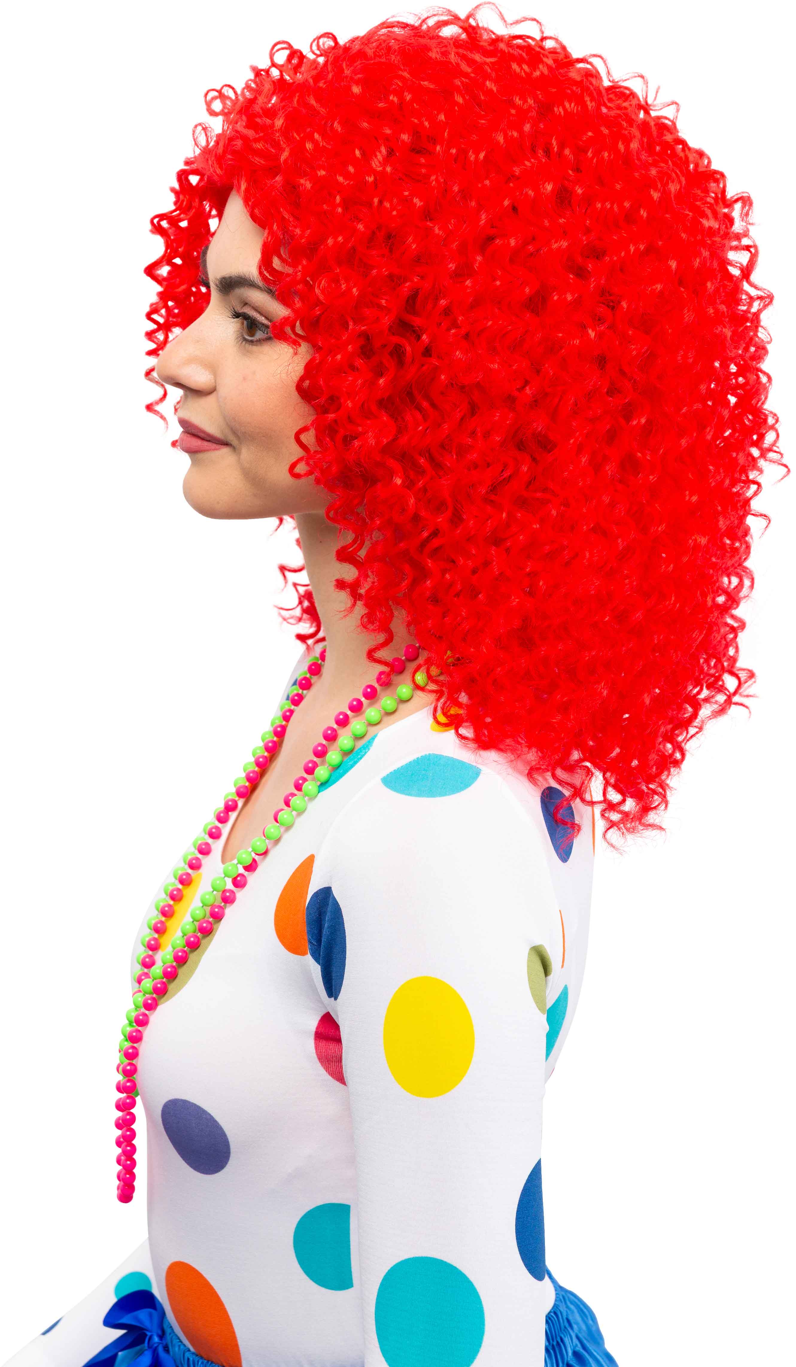 Maiden curly wig, red