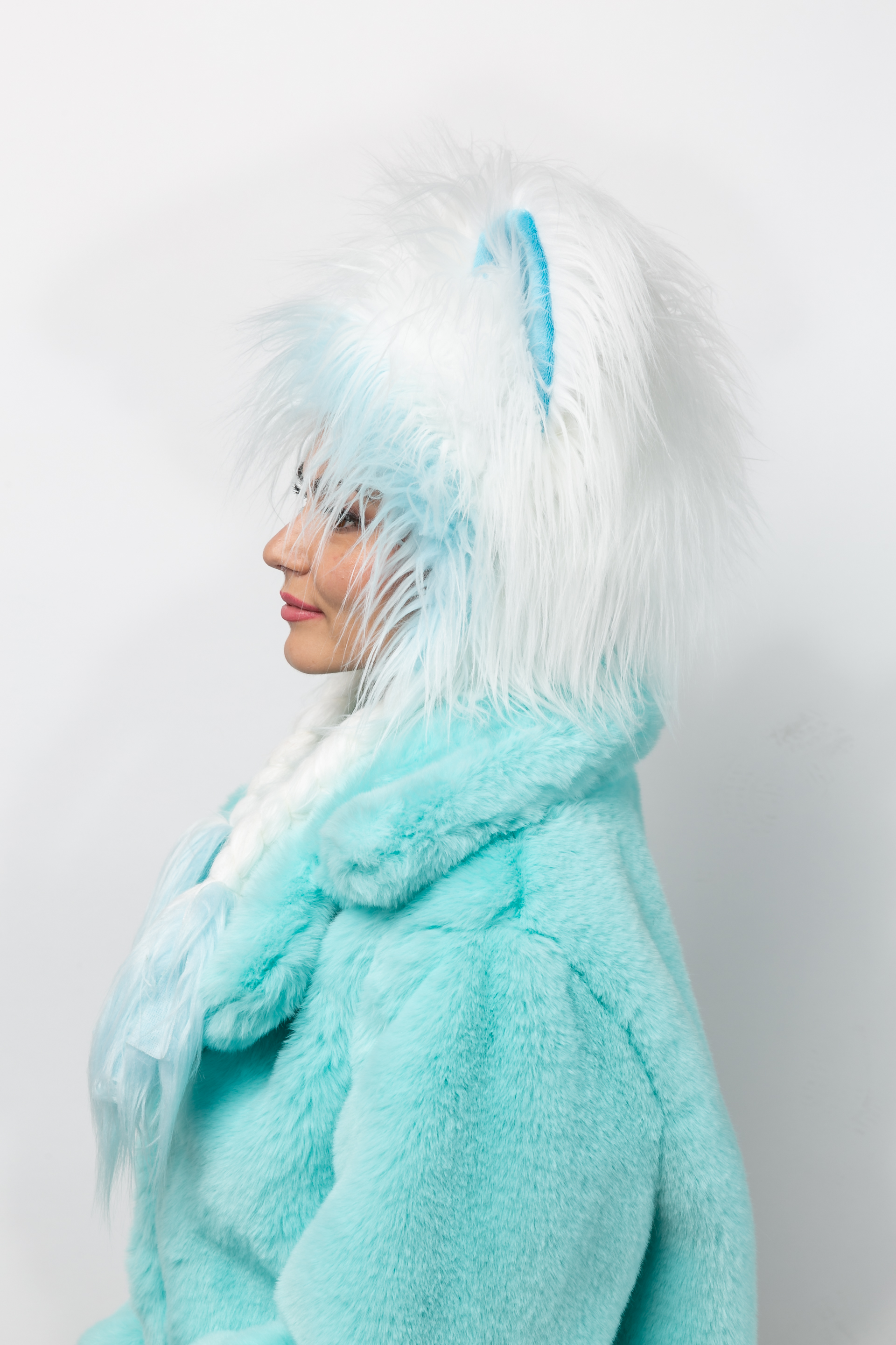 plush hat shaggy, snow fox 