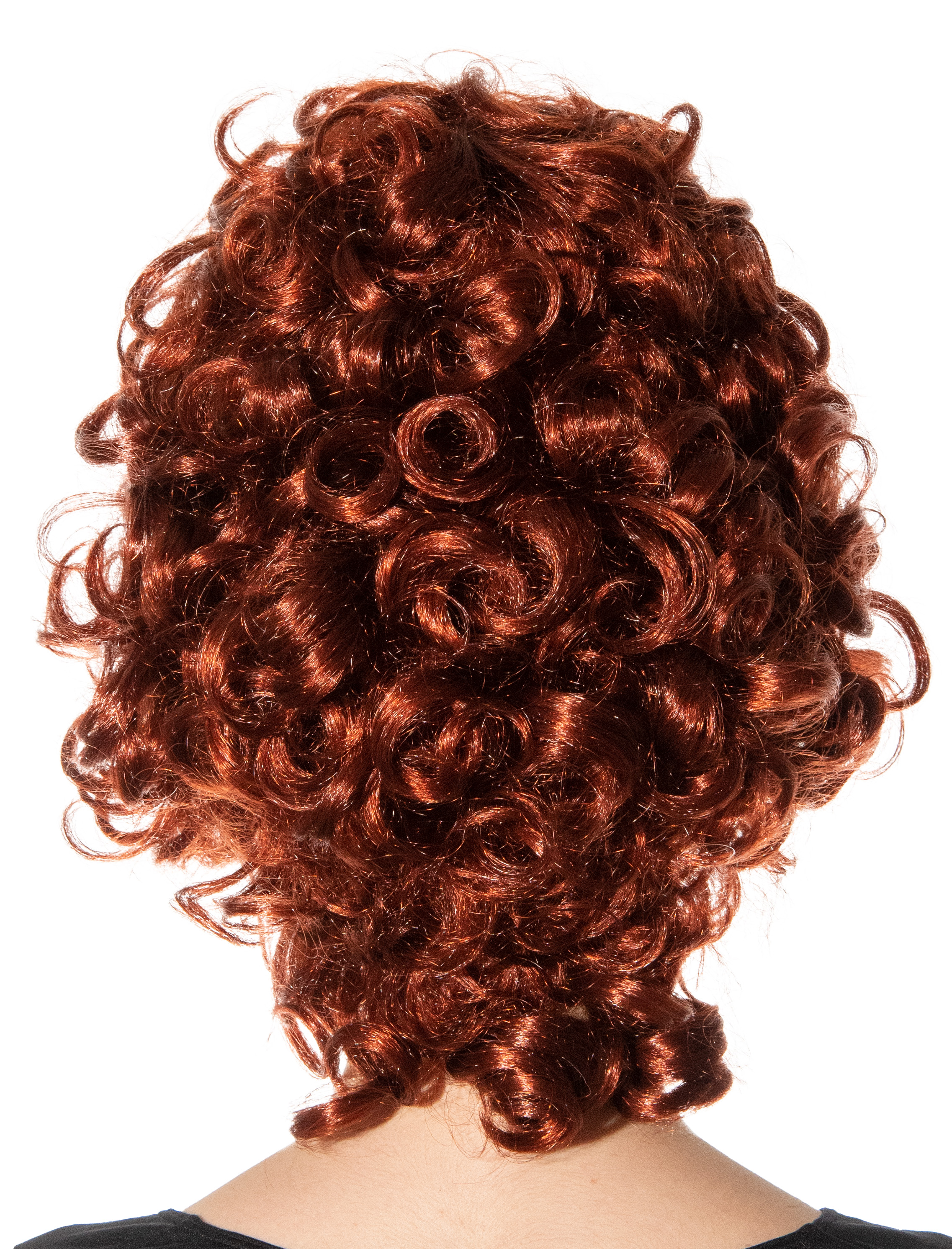 Perruque antique cheveux courts, acajou