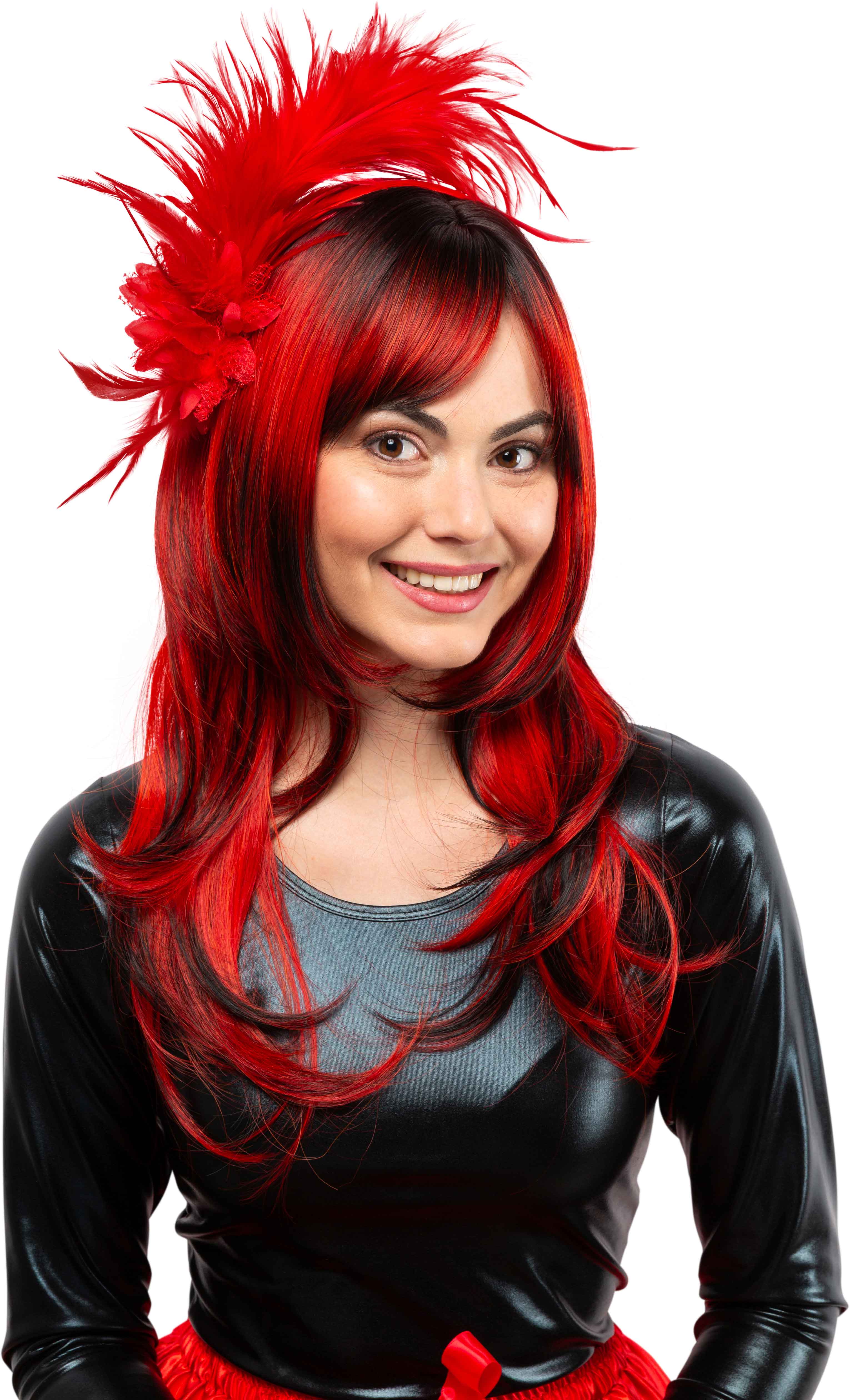 Feather headband, red