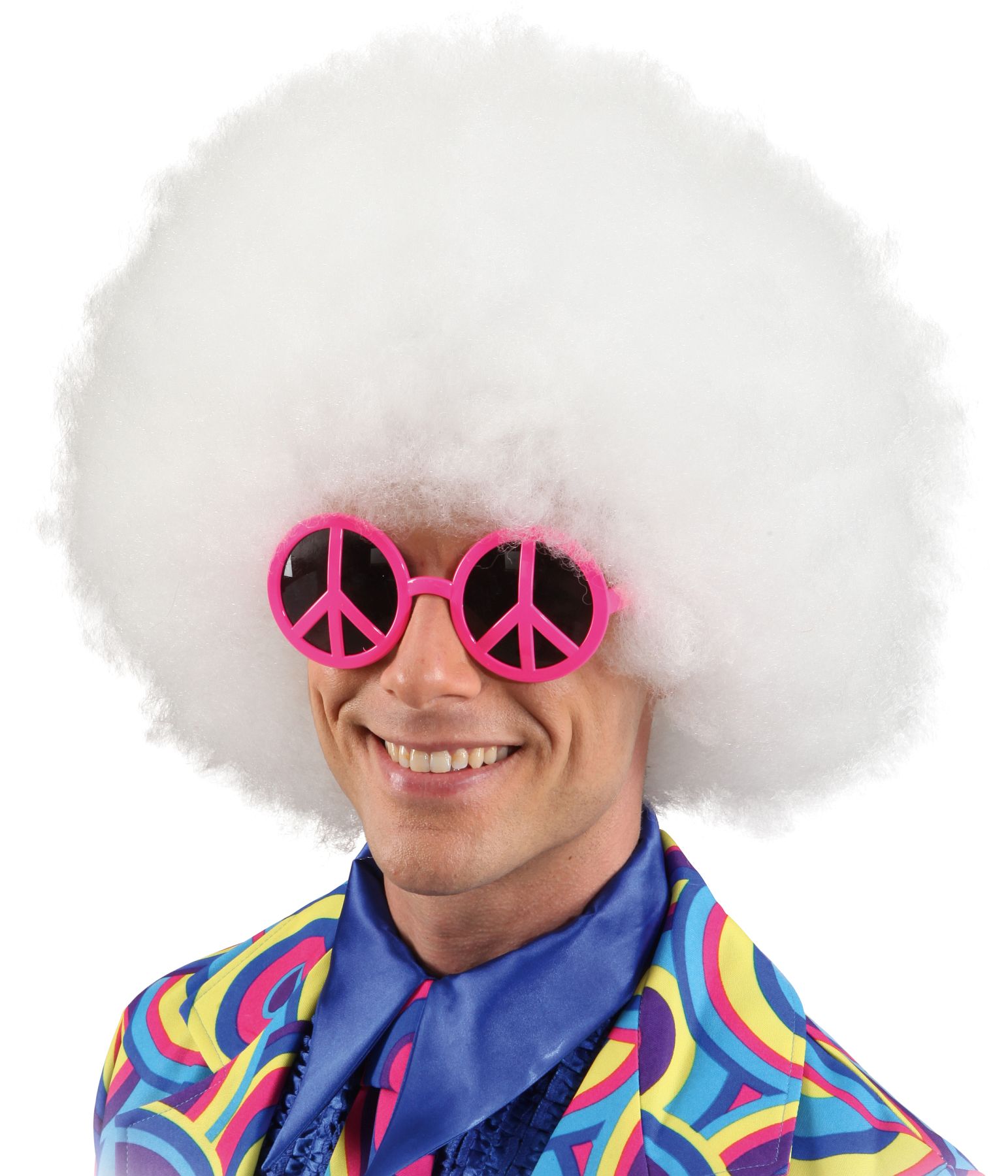 Perücke Afro, weiß 