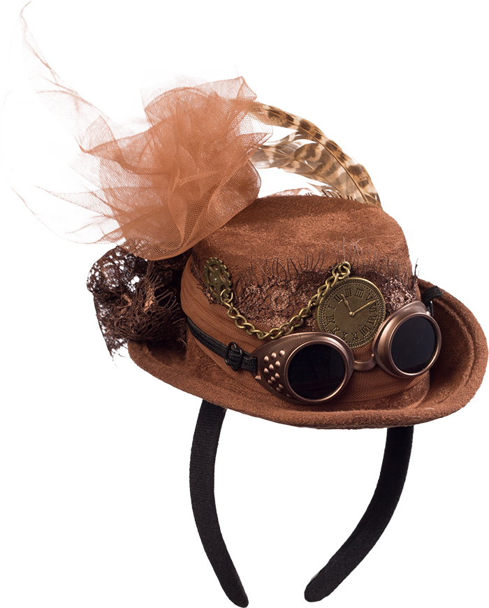 Mini chapeau Steampunk, brun