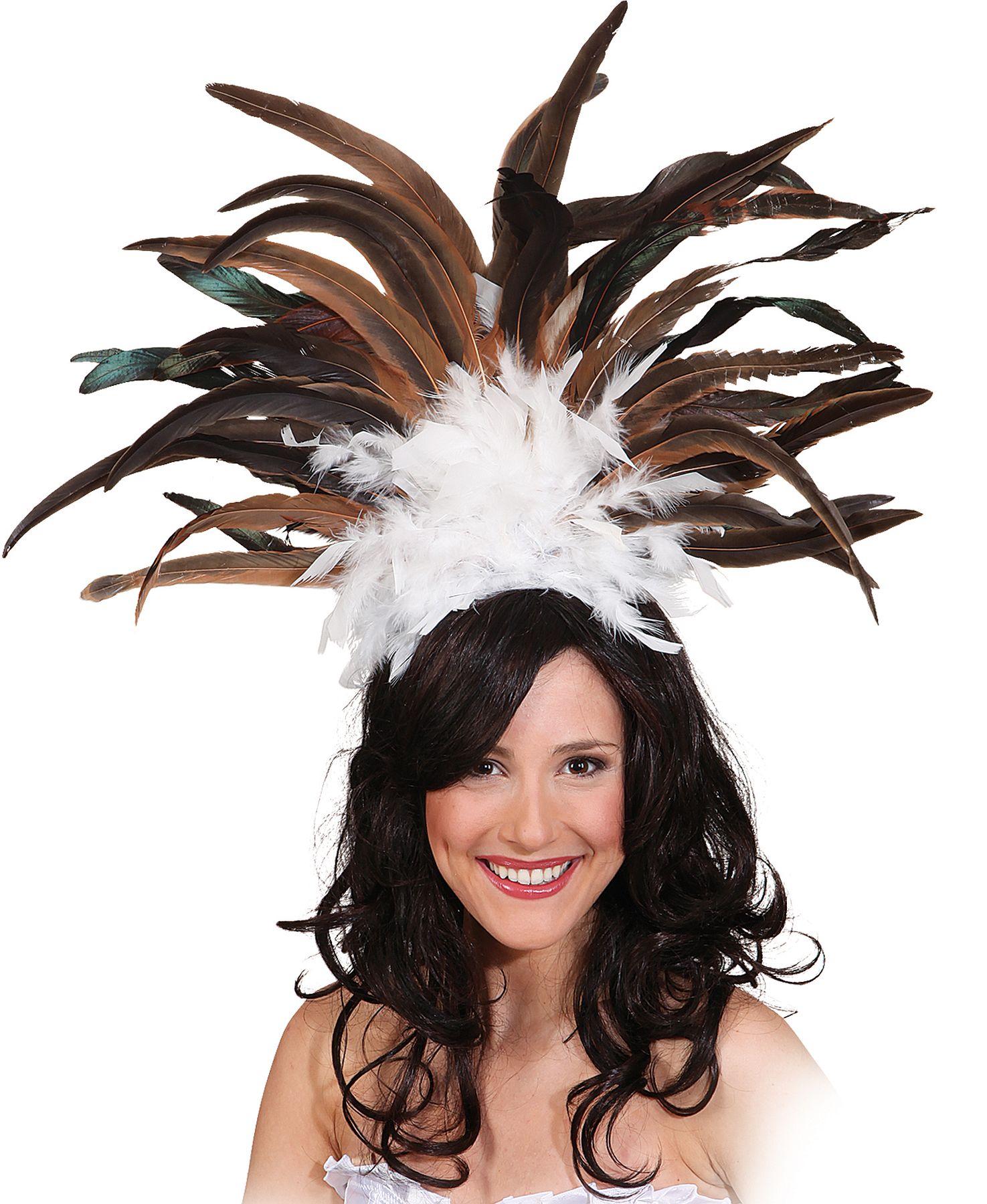 Samba feather decoration, black/beige/braun