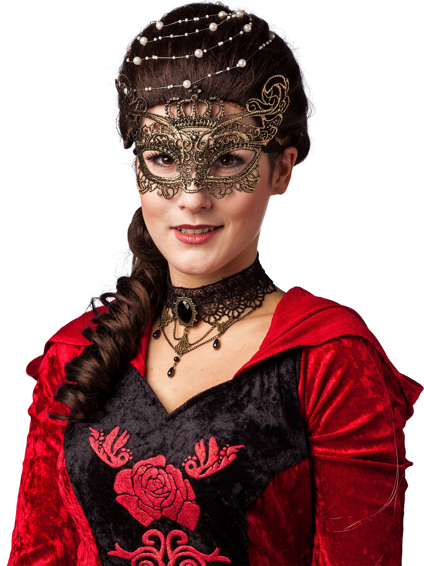 Mask with lace crown, gold