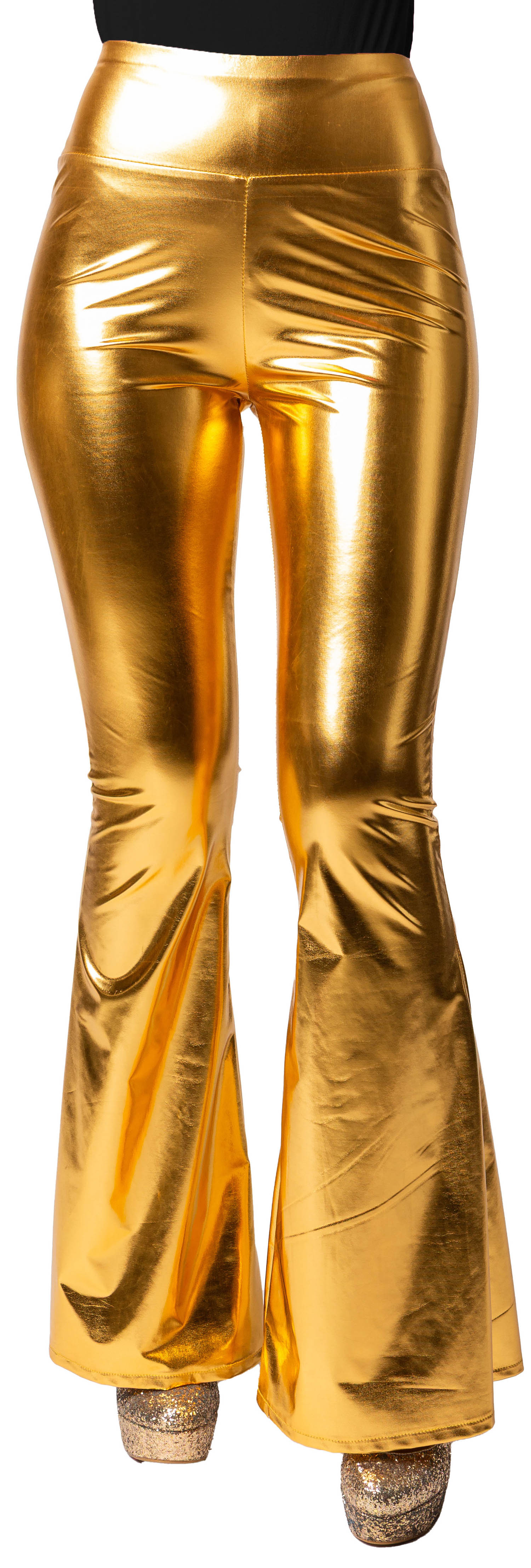 Leggings à pattes deph, doré, taille haute