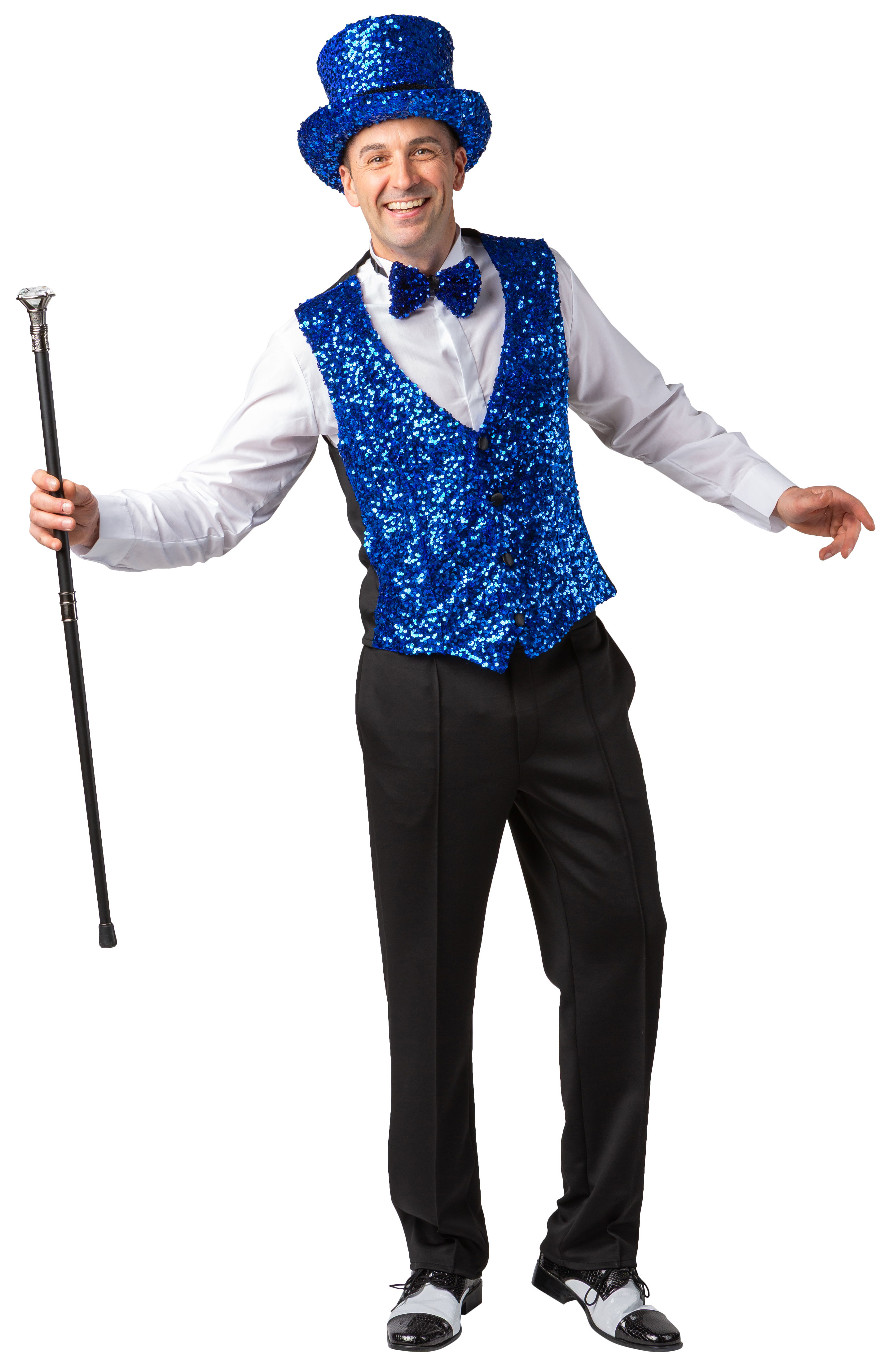 Gilet à paillettes, bleu