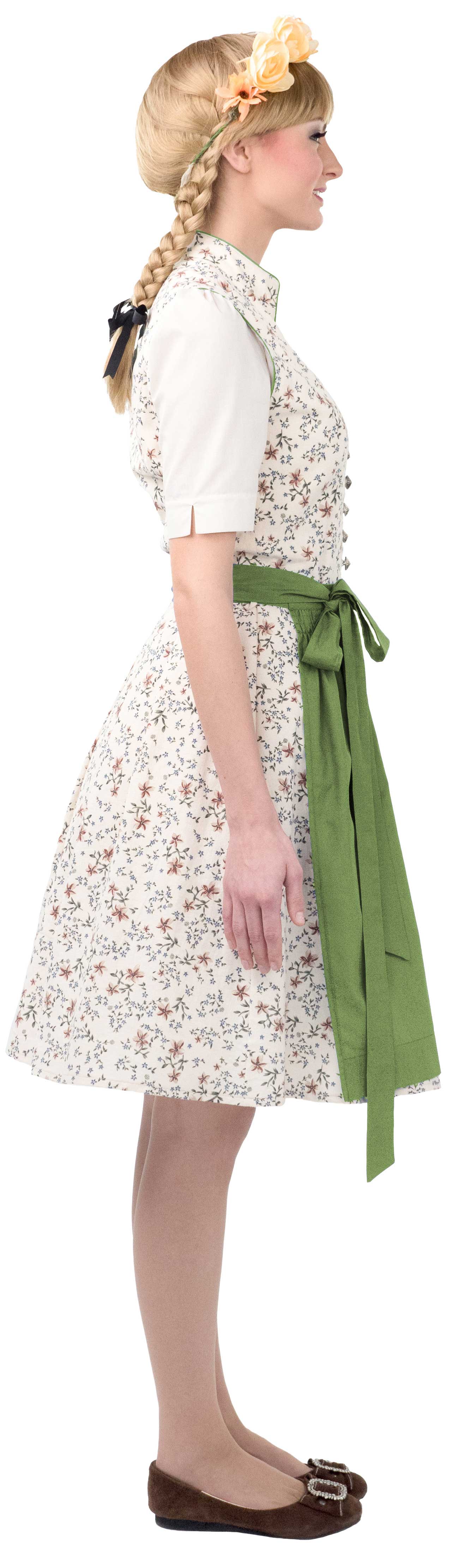 Costume tyrolienne midi, beige/vert