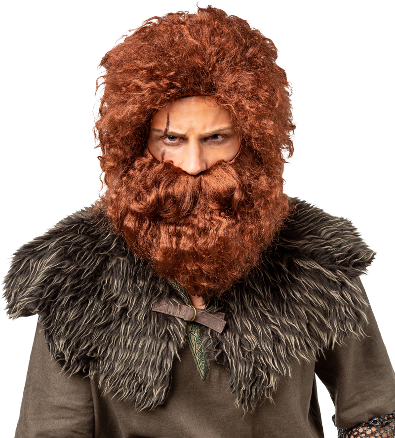 Wild Viking wig, brown
