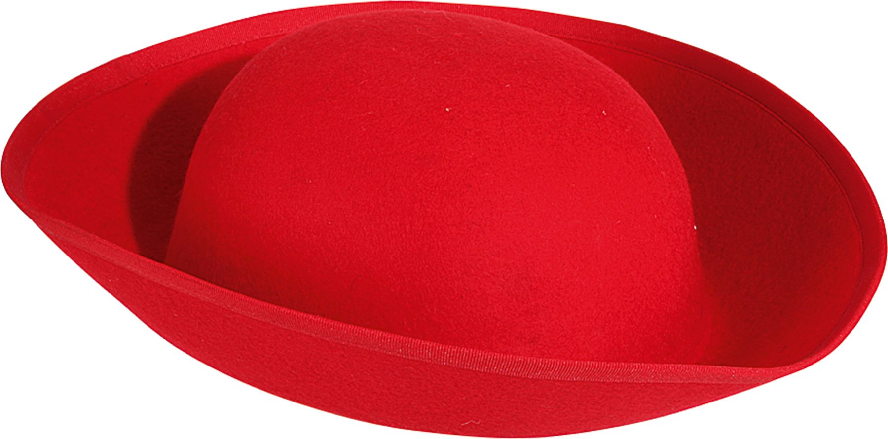 Chapeau tricorn, rouge - ordinaire