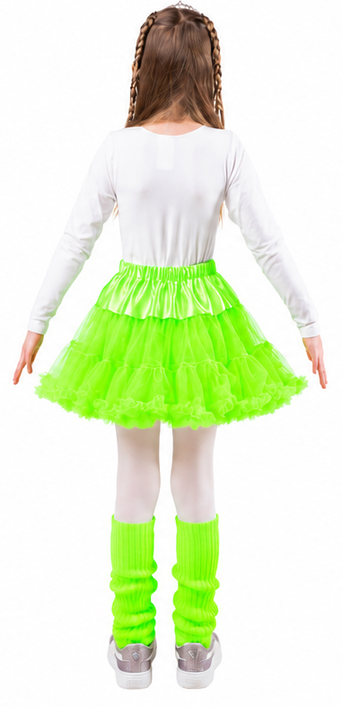 Children's petticoat with frills, neon green