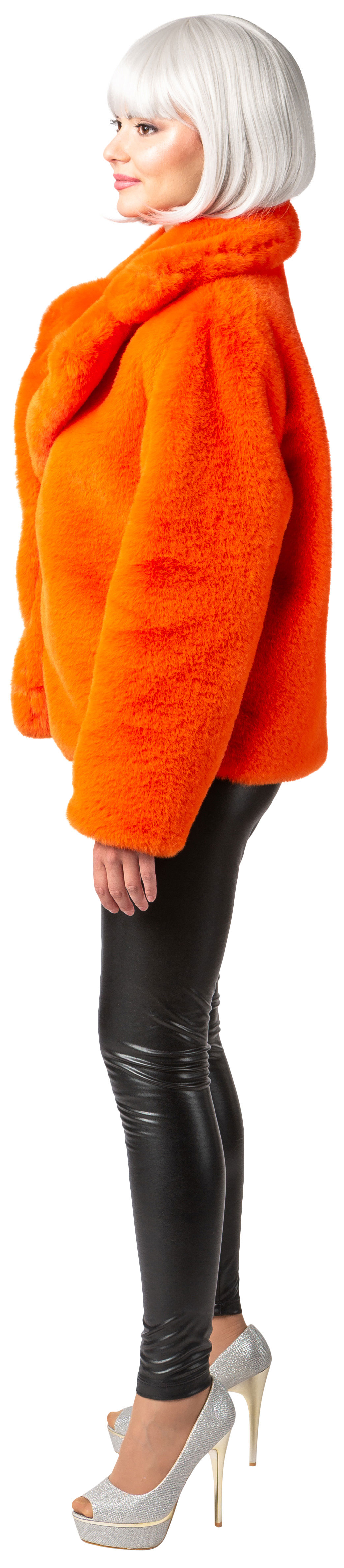 Plüschjacke, orange