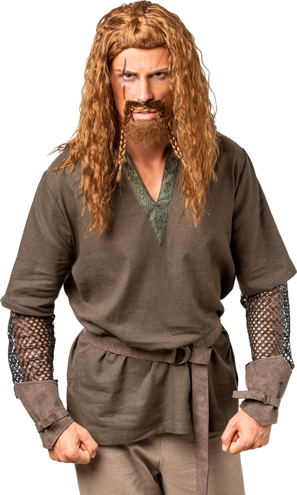 Longhair wig for men with bread