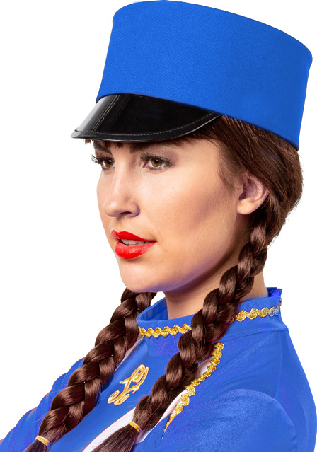 uniform hat with peak, blue
