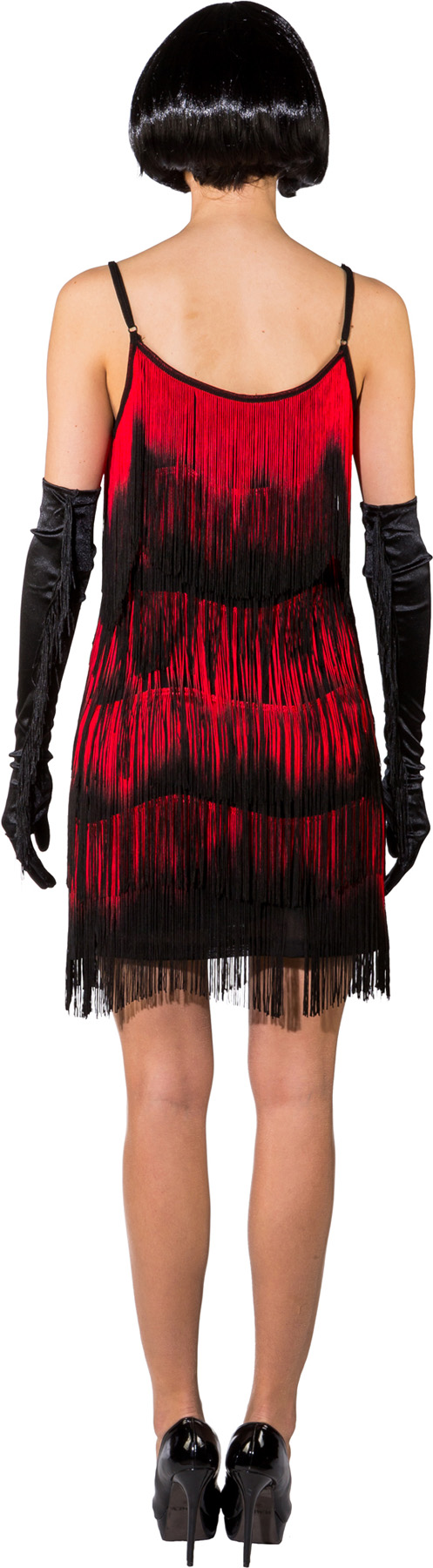 Fransenkleid rot/schwarz