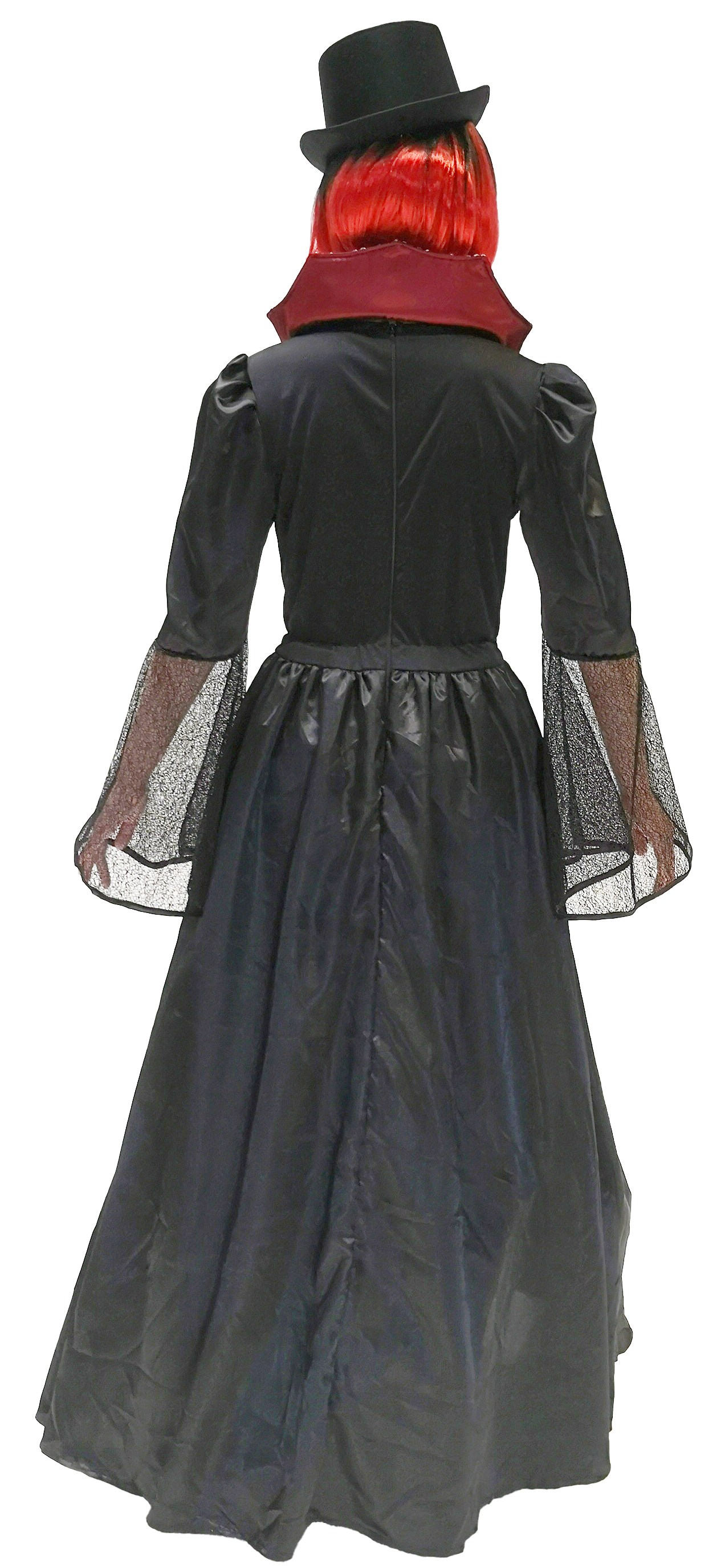 Vampirkleid schwarz-weinrot 