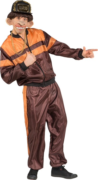 Jogging suit, brown-orange 
