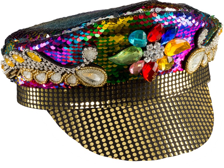 Shield  hat sequined with peak