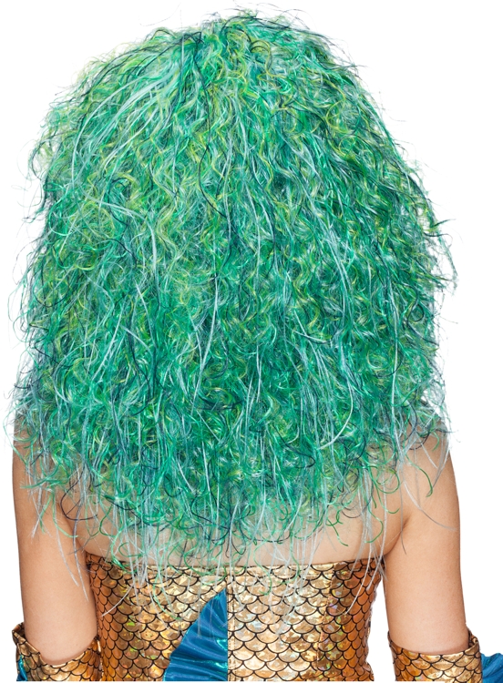 Mermaid, blue-green mottled wig