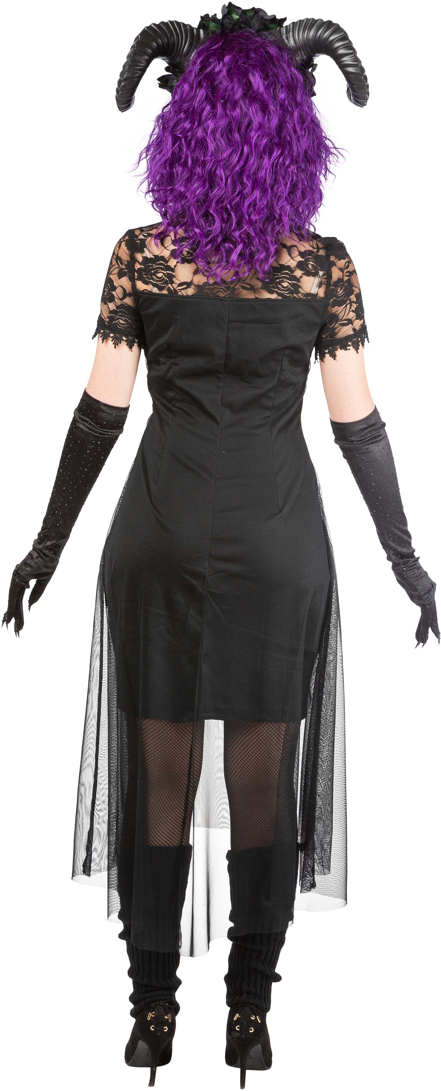Gothic dress Vokuhila, black