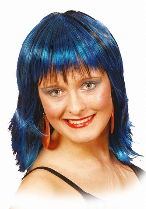Ladies wig layered, blue mottled - Sale