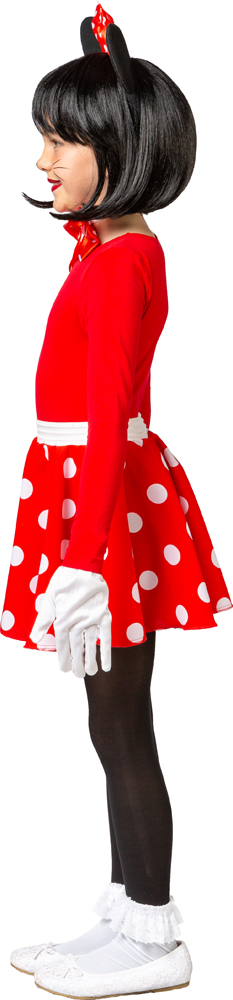 Rock'n roll skirt for girls red, white dotted 