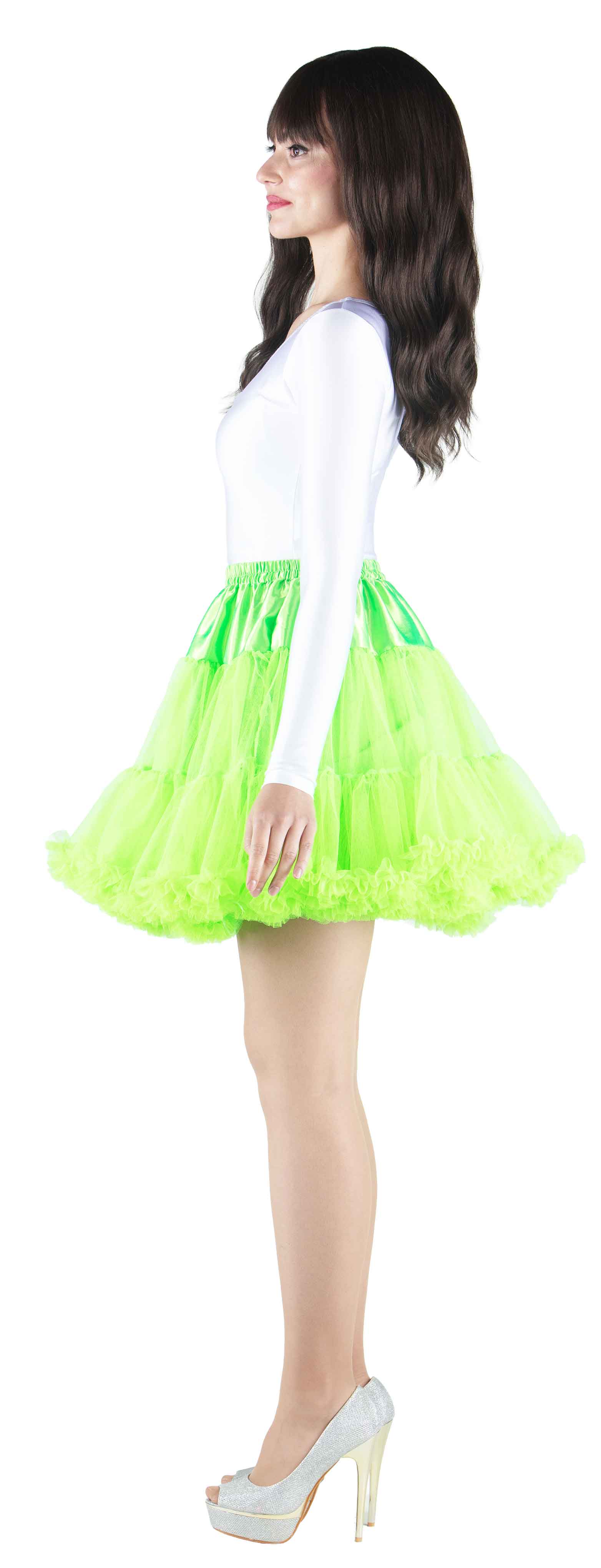 Tutu kurz mit Rüsche, neongrün