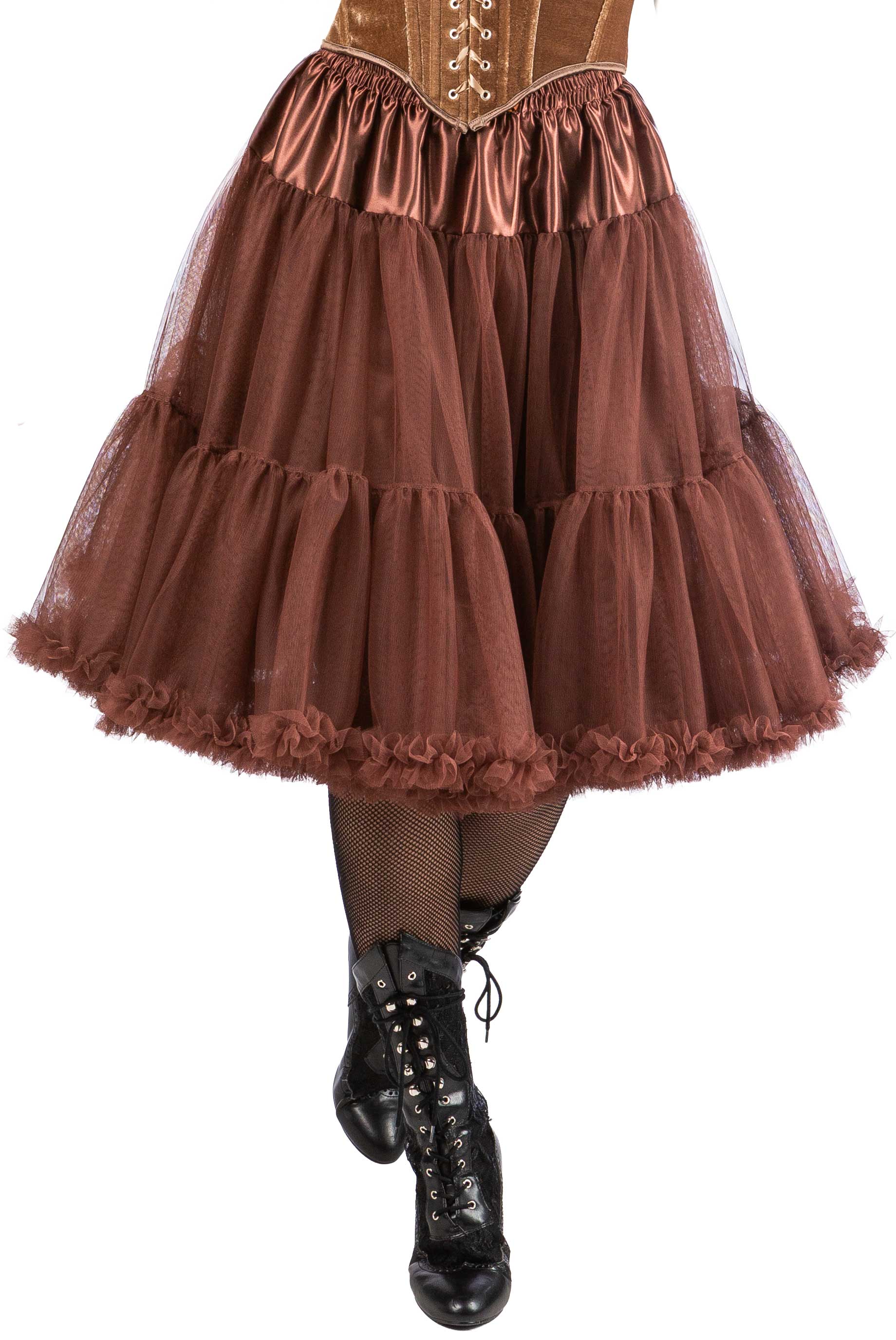Long tutu with a frill, brown