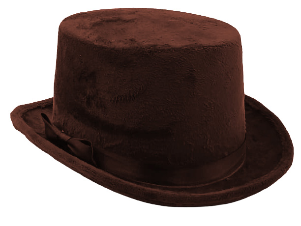 Zylinder Samt flach, braun