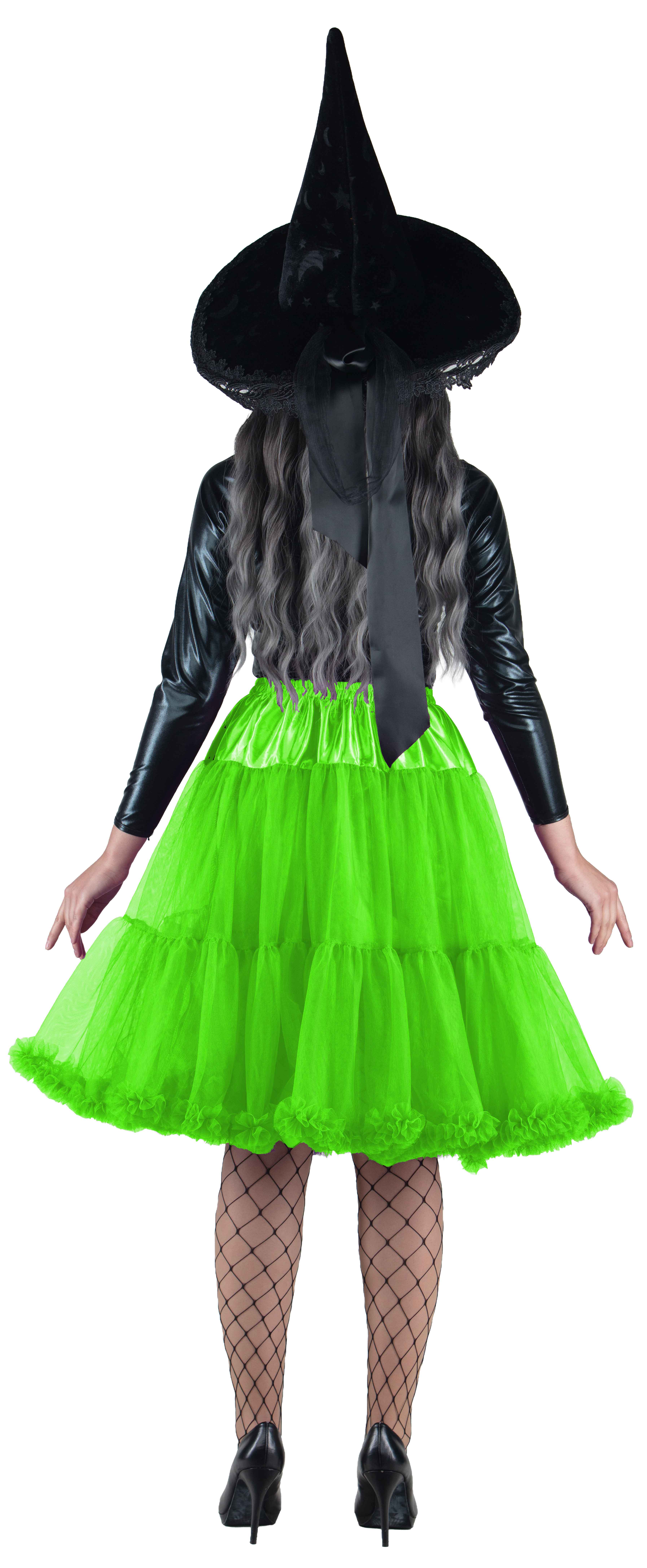 Long tutu with a frill, neon green