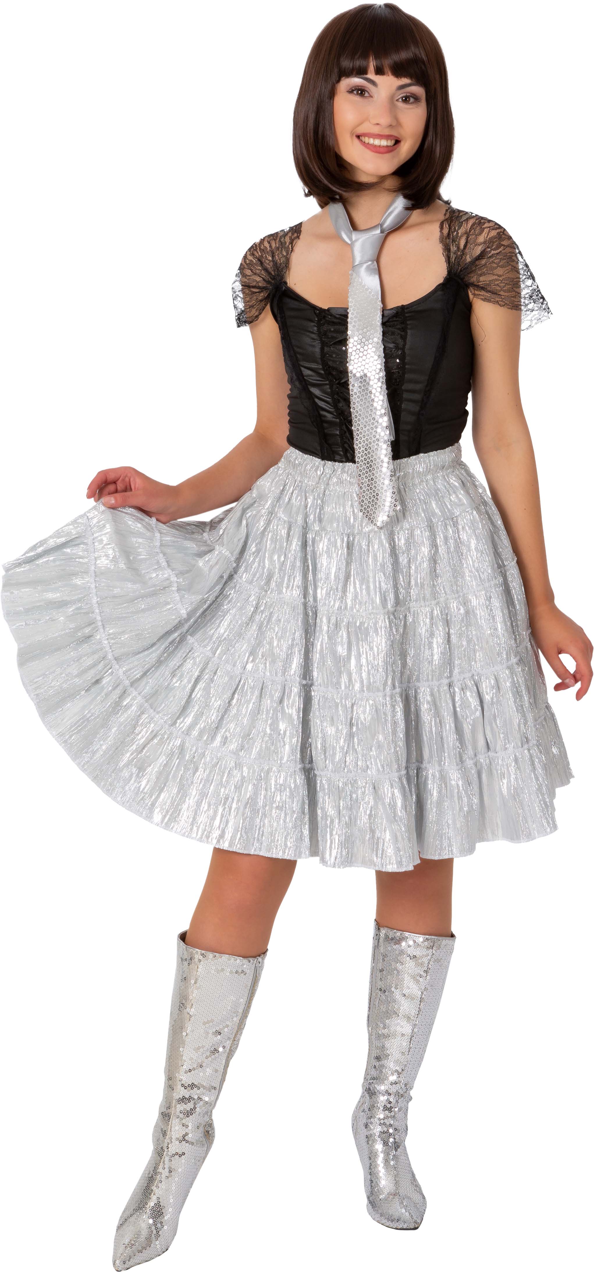Skirt with drawstring, silver