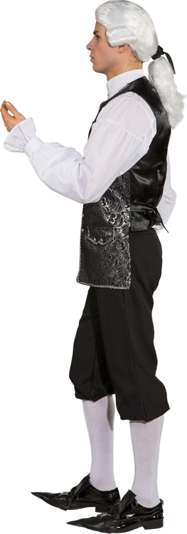 Gilet en brocart, noir argenté 