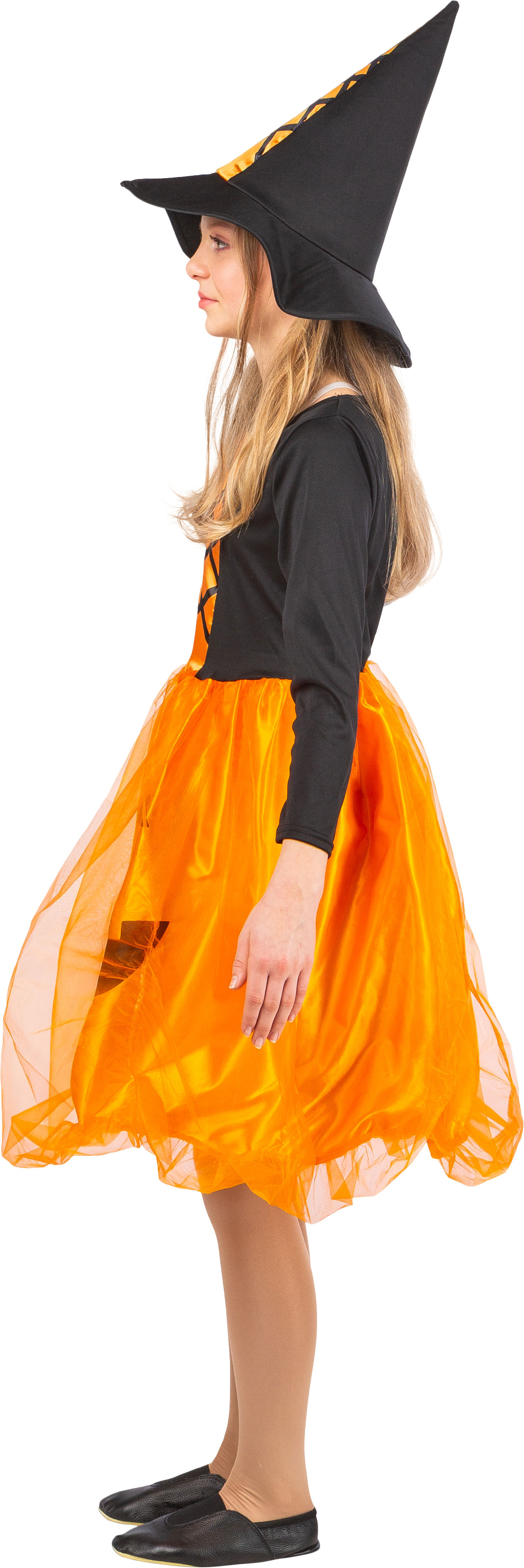 Children costume pumpkin witch