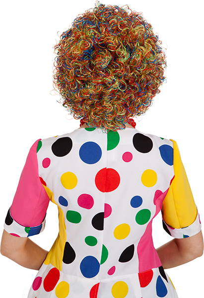 Perruque de clown coloré bouclé