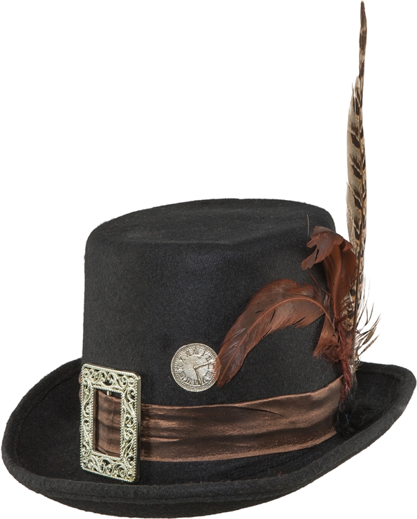 Zylinder Steampunk mit Feder