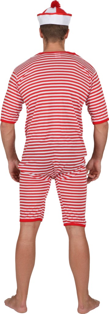 Maillot de bain, rouge-blanc, Polyester
