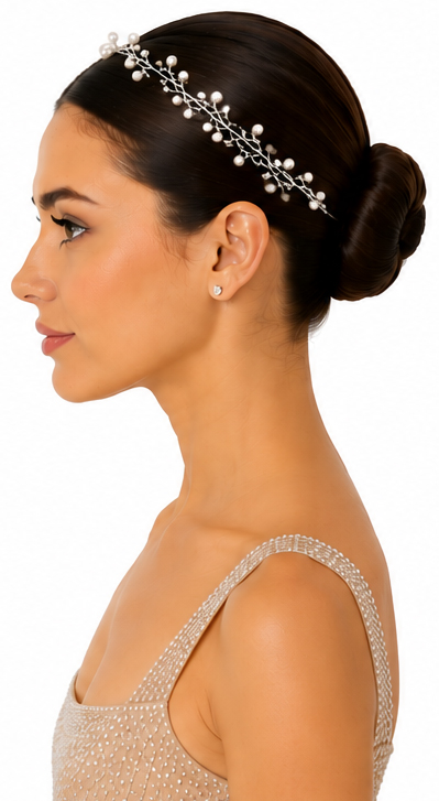 Accessoire pour cheveux : couronne de perles