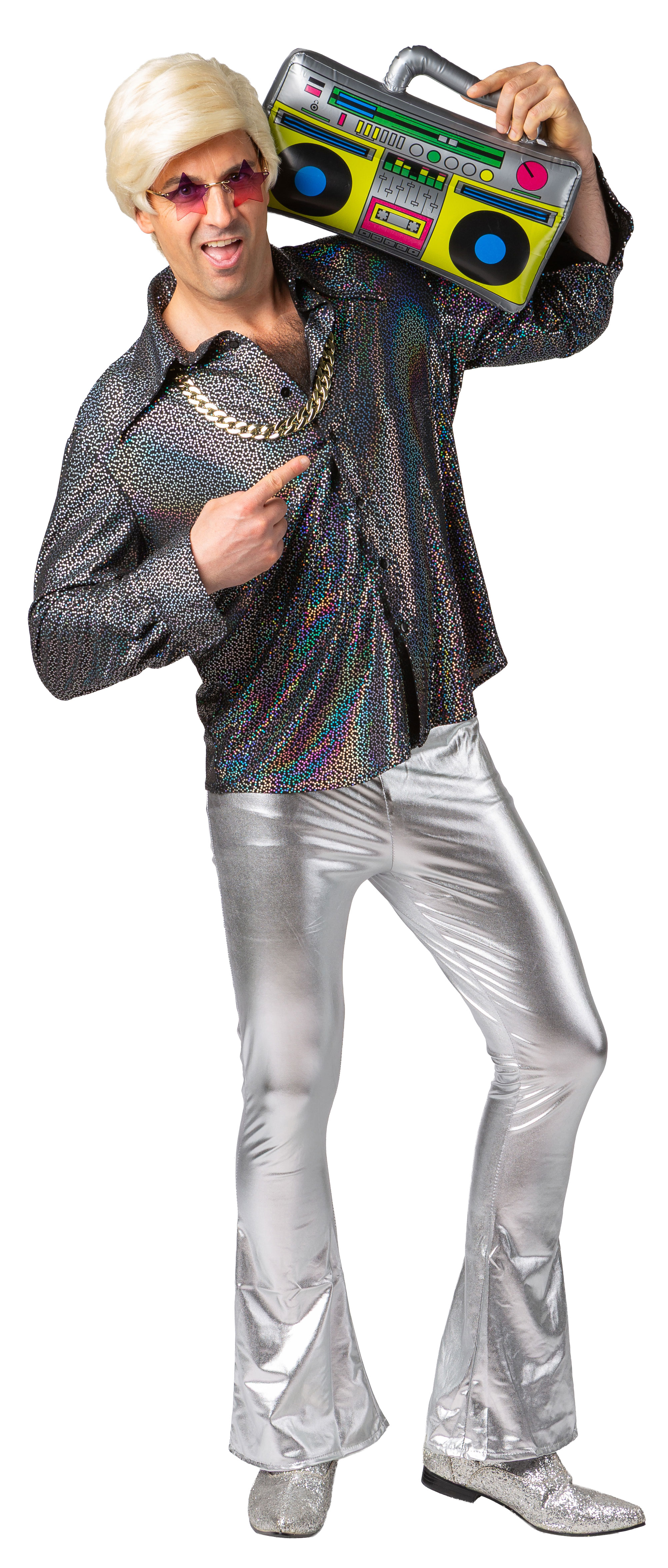 Chemise avec impression scintillante, argent